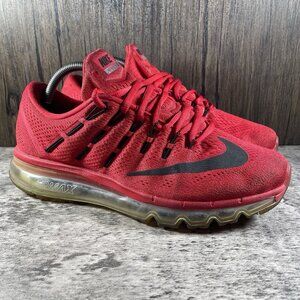 Mens Nike Air Max 2016 Bright Crimson Red Athletic Running Sneakers Size 9